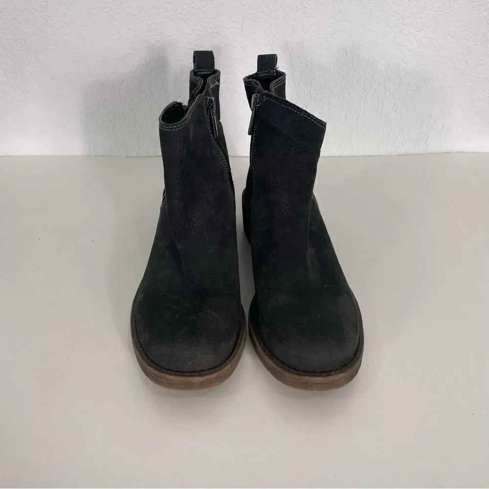 Lucky Brand Grey‎ Leather Suede Side Zipper Booties women’s 6.5